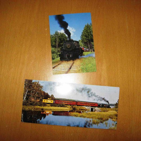 2 Train Locomotive Postcards both of The Laona and Northern Railways Lumberjack Special Laona WI