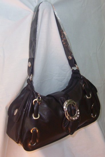 Designer Soft Cocoa Front Buckle Handbag