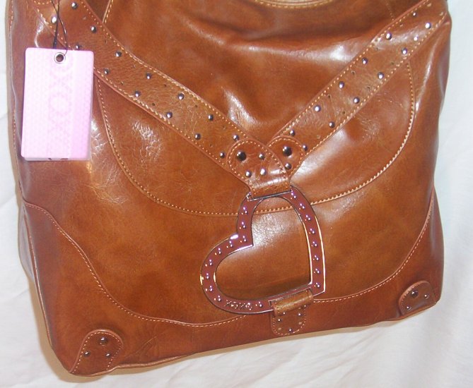 XOXO "LOTS OF LOVE" WOMENS COGNAC LARGE HANDBAG
