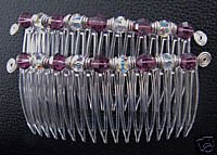 Swarovski & Sterling Silver Hair Jewelry Combs Pair