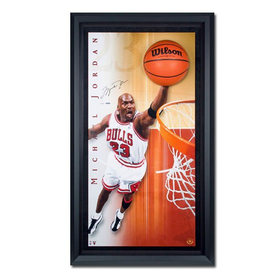 Michael Jordan Autographed Chicago Bulls -Breaking Through- Display Piece - Framed (UDA)