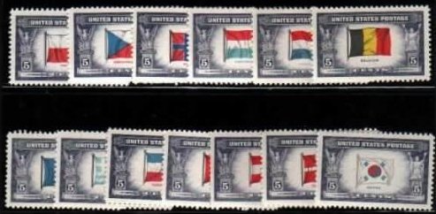 US Scott # 909-921 Overrun Countries Set of 13 MNH
