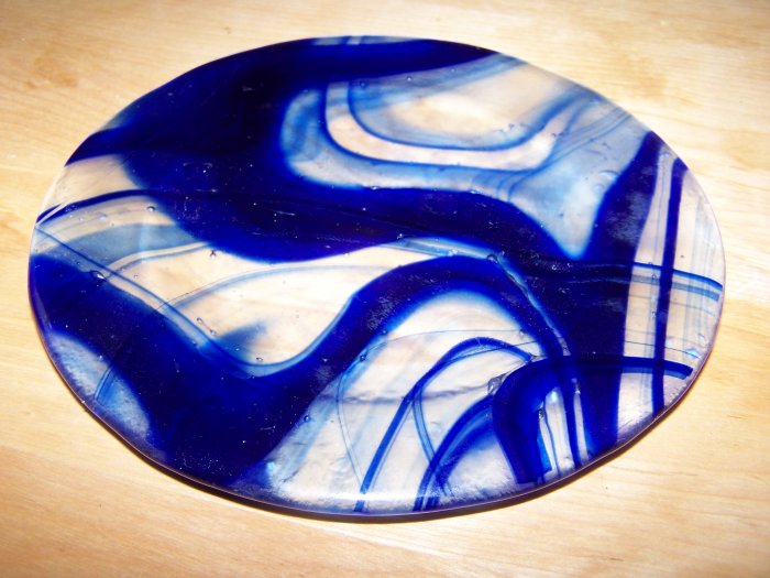 Heavy Swirls: Fused glass plate by SunriseGlassArt Custom Order Option