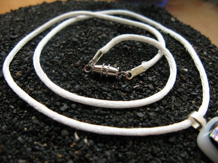 White Satin Cord, with clasp, specify length