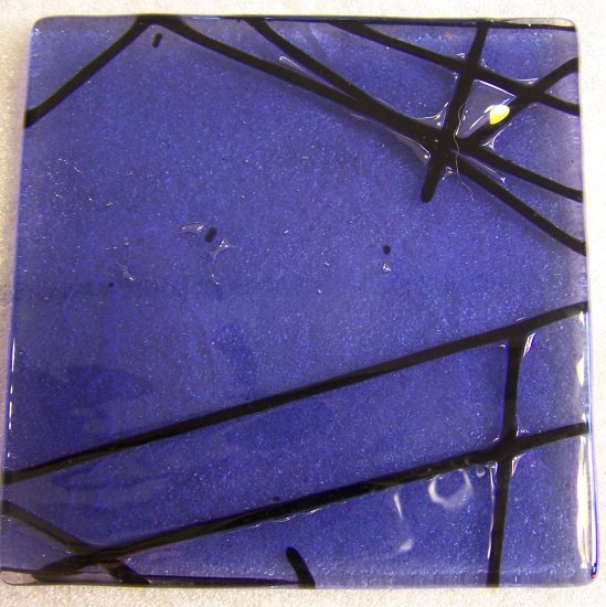 Contemporary Sky Blue: Set of 4 Fused Glass Coasters, Custom Order Option
