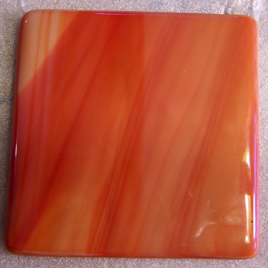 Red Sunrise: Set of 4 Fused Glass Coasters, Custom Order Option