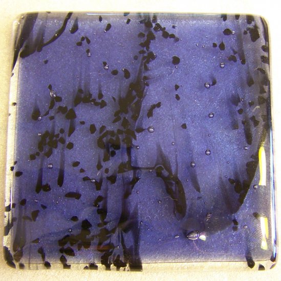 Speckles on Sky Blue: Set of 4 Fused Glass Coasters, Custom Order Option