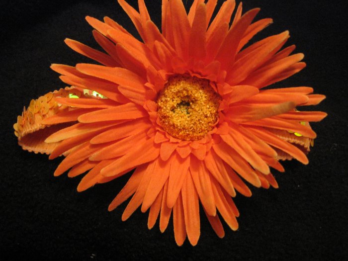 Large- Orange Flower Sequin Headband