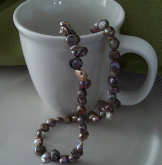 Freshwater Pearl Necklace (grey/silver)