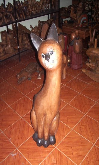 Wooden cat (price in euro)