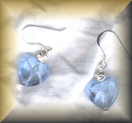 Whimsical Blue Hearts -Sterling Silver (ENV 101)