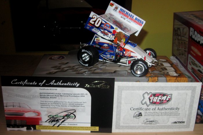 Action Danny Lasoski Outlaws sprint car signed 1/24
