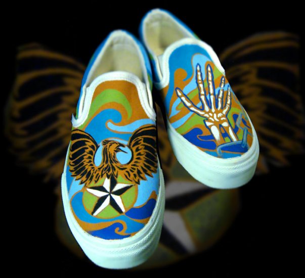 Custom Hand Painted Vans Shoes *Mens Sizes* /// Sink or Swim by Yourkicks.com