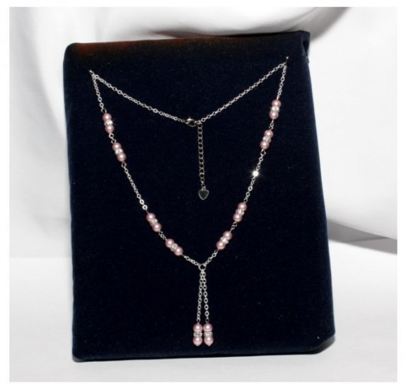 Powder Rose Swarovski Pearl Necklace