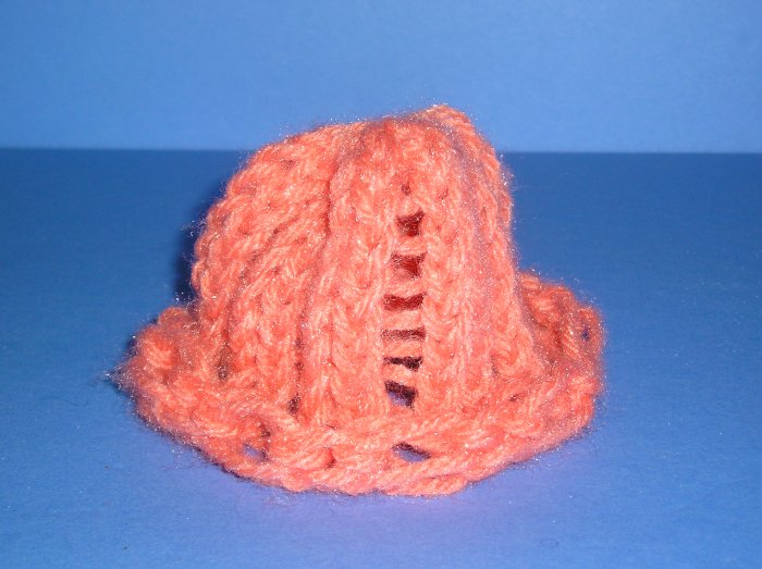Soft Peach colored Knit Cap Hat Sock Monkey doll Handmade