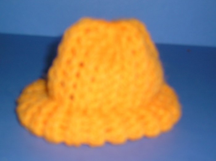 Yellow Orange Knit Cap Hat For Sock Monkey or Doll Handmade NEW!