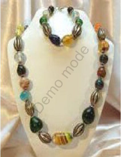 Multi Colored Necklace and Bracelet