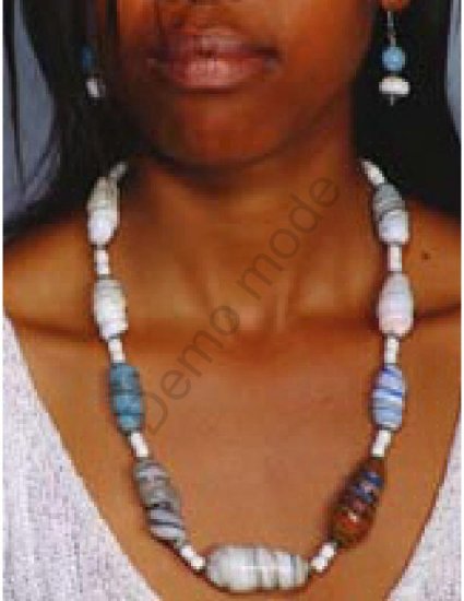 White and Blue Necklace with matching earrings