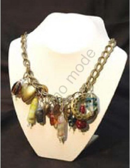 Multi-Colored Necklace with Brass Beads