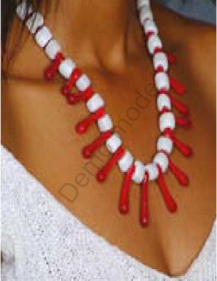 White and Red Necklace
