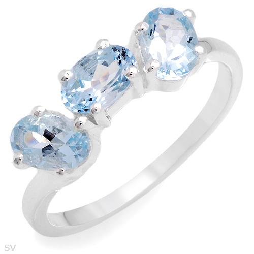 1.20ctw Genuine Aquamarines in 925 Sterling Silver