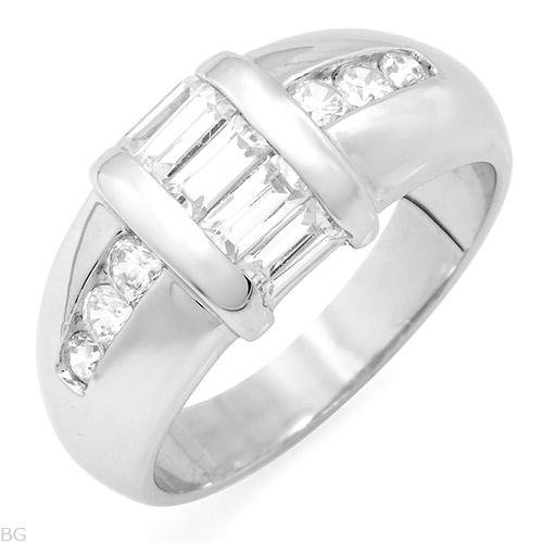 1.34ctw Cubic zirconia sterling silver ring.