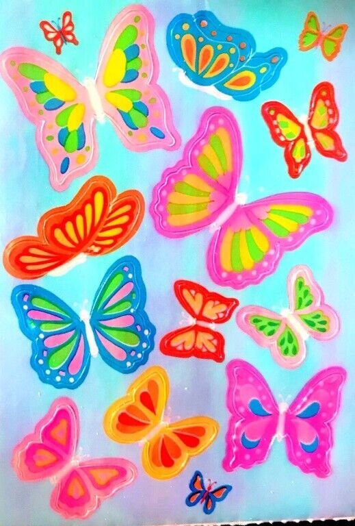 RARE RARE RARE Maxi PEARLY BUTTERFLIES Sandylion Stickers 1 Sheet