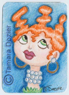 ACEO print - "She wears pearls"