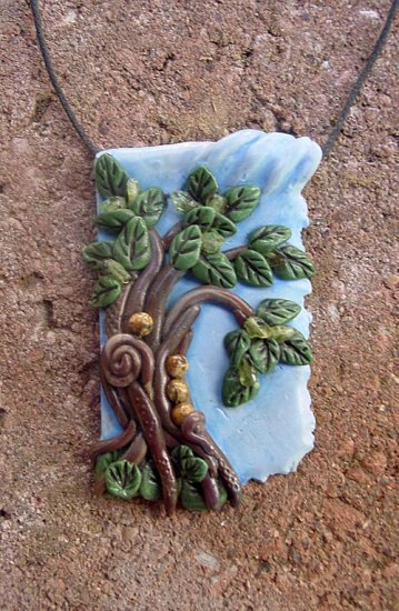 Summer Breeze polymer clay focal bead