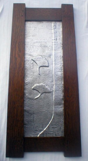 Mission Oak Ginko Tree and Leaf in Hammered Lead