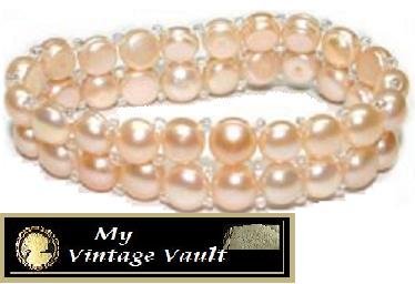 Natural Fresh Water Pink Pearl Bracelet - NEW