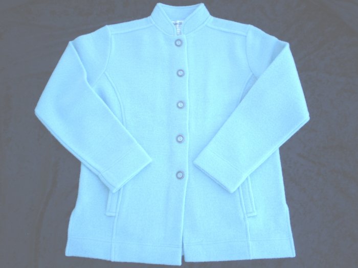 Norm & Thompson Blue Wool Boiled Jacket Cardigan NWOT S
