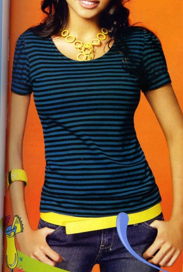 NLW-CAT Green Striped Blouse