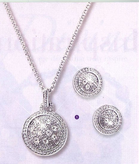 AA-RPN Silver Round Necklace and Earrings Set