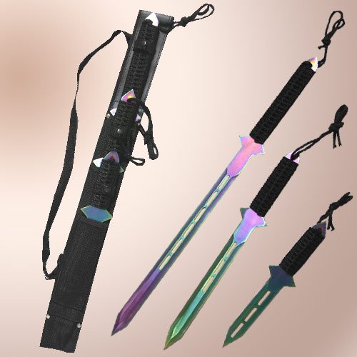 3Pcs Ninja Warrior titanium Sword Set
