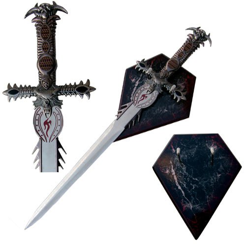 Fantasy Sword With Wall Wood Display Plaque.