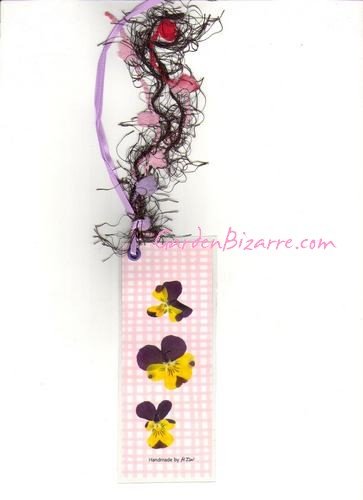 Pansy Pressed Flower Bookmark - Free Shipping
