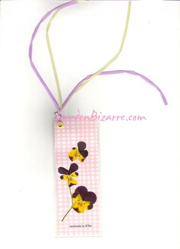 Pansy Pressed Flower Bookmark - Free Shipping