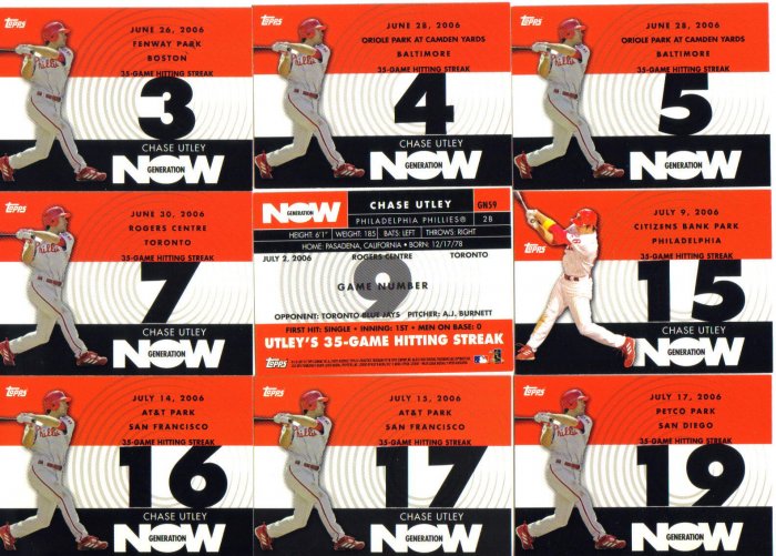 CHASE UTLEY - Topps *Generation Now* - Lot of 17