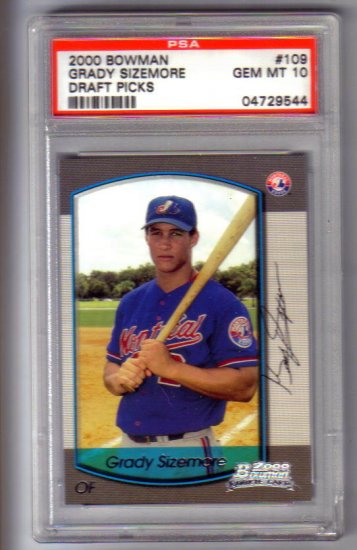 GRADY SIZEMORE - 2000 Bowman Draft Picks#109 - Rookie card - PSA Gem Mint 10