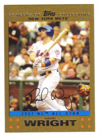 DAVID WRIGHT - 2007 Topps Update GOLD PARALLEL #d 0805/2007