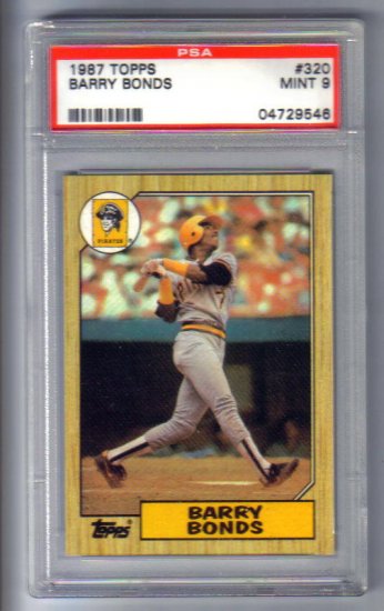 BARRY BONDS - 1987 Topps #320 Rookie card - PSA Mint 9