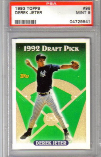 DEREK JETER - 1993 Topps #98 Rookie card - PSA Mint 9