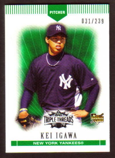 2007 Topps Triple Threads - Kei Igawa - Emerald Rookie card #d 031/239