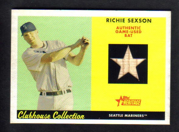 RICHIE SEXSON - 2007 Topps Heritage - Clubhouse Collection - Game-used Bat - #CC-RS