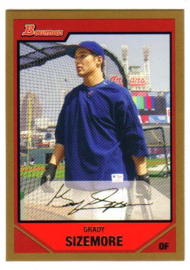 GRADY SIZEMORE - 2007 Bowman GOLD #107