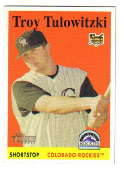 TROY TULOWITZKI - Colorado Rockies -2007 Topps Heritage Rookie card