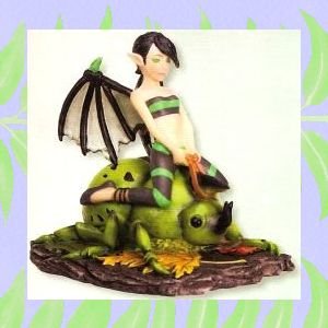 Collectible Green Beetle Rider Fairy