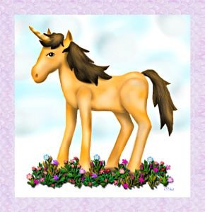 Magical Unicorn in a Flower Garden Notecards