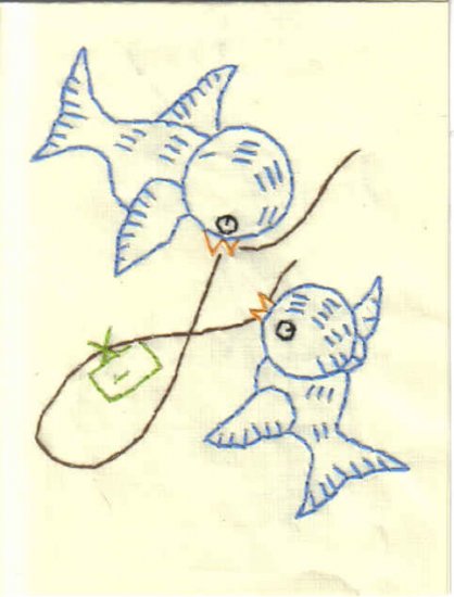 Handmade Embroidered Bluebird Notecards